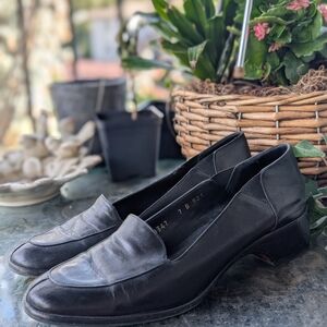 Vintage Cole Haan City Black Leather Loafers 7B Italian Crafted Classic